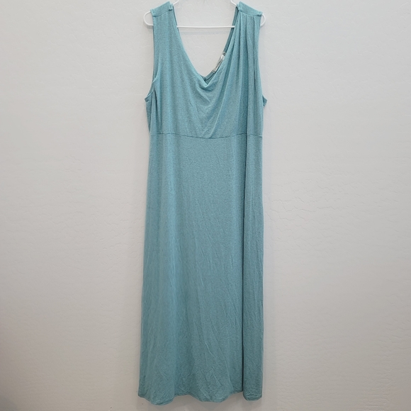 NWT Forgotten Grace Front Pleat Maxi Dress In Robin Egg Chambray Women's Size 3X - Picture 12 of 12
